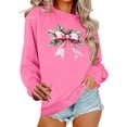 thumbnail image 1 of XPMWRP Women's Breast Cancer Printed Crew Neck Sweatshirts Loose Casual Pullover Long Sleeved Regular Winter Sweatshirt Pink XS, 1 of 4