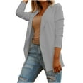 thumbnail image 1 of XPMWRP Women's Casual Long Sleeve Blazers Solid Color Knit Blazer Work Office Open Front Lightweight Suit Jacket Gray XL, 1 of 7