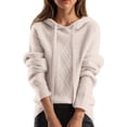 thumbnail image 1 of XPMWRP Women's Casual Solid Color Knitted Hoodies Long Sleeve Trendy Oversized Sweater Solid Pullover Knitwear Shirt Tops Yellow S, 1 of 4