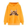 thumbnail image 1 of XPMWRP Women's Cat Graphic Print Hoodies Loose Drawstring Sweatshirt Casual Sweaters Funny Long Sleeve Winter Oversized Pullover Tops Yellow XL, 1 of 3
