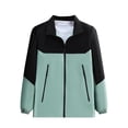 thumbnail image 1 of XPMWRP Women's Color Blocked Windproof Jacket Long Sleeved Zipper Casual Lapel Coats Warm Winter Trendy Clothes with Pockets Green XXXXL, 1 of 6