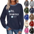 thumbnail image 1 of XPMWRP Women's Crewneck Long Sleeve Loose Sweatshirts Vintage Funny Letter Printed Fashionable Casual Pullovers Tops Brown XL, 1 of 7
