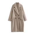 thumbnail image 1 of XPMWRP Women's Double Breasted Loose Coat Long Sleeve Casual Jacket Soft Comfortable Fashionable Outerwear Winter Warm Trendy Loose Coat with Pockets Yellow M, 1 of 8