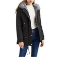 thumbnail image 1 of XPMWRP Women's Faux Fur Hooded Parka Coat Thicken Fleece Lined Long Sleeves Coats Warm Winter Trendy Clothes with Pockets Black XL, 1 of 8