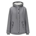 thumbnail image 1 of XPMWRP Women's Fleece Lined Hooded Thicken Coat Long Sleeve Solid Color Casual Zip Up Jackets Winter Soft Warm Trendy Coats with Pockets Gray L, 1 of 4