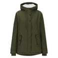 thumbnail image 1 of XPMWRP Women's Fleece Lined Hooded Thicken Coat Long Sleeve Solid Color Casual Zip Up Jackets Winter Soft Warm Trendy Coats with Pockets Green M, 1 of 5