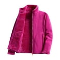 thumbnail image 1 of XPMWRP Women's Fleece Reversible Jacket Full Zip Solid Color Long Sleeve Coats Winter Warm Casual Coat with Pocket Pink XXL, 1 of 4