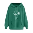 thumbnail image 1 of XPMWRP Women's Floral Print Hooded Drawstring Sweatshirt Trendy Loose Long Sleeve Pullover Casual Oversized Fall Winter Fashion Sweatshirt Green XL, 1 of 3