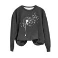 thumbnail image 1 of XPMWRP Women's Floral Print Sweatshirt Long Sleeve Loose Casual Crewneck Pullover Oversized Fall Winter Sweatshirts Gray M, 1 of 4