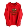 thumbnail image 1 of XPMWRP Women's Football Printed Hoodies Sweatshirt Casual Long Sleeve Pullover Tops Loose Winter Warm Comfortable Sweatshirt Red S, 1 of 3