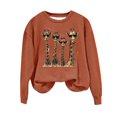 thumbnail image 1 of XPMWRP Women's Giraffe Graphic Print Sweatshirt Long Sleeve Loose Crewneck Pullover Oversized Fall Winter Sweatshirts Orange XXL, 1 of 4