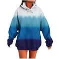 thumbnail image 1 of XPMWRP Women's Gradient Color Oversized Hoodies Drawstring Sweatshirt Long Sleeve Loose Fit Comfortable Pullover with Pockets Blue L, 1 of 5