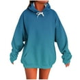 thumbnail image 1 of XPMWRP Women's Gradient Color Oversized Hoodies Drawstring Sweatshirt Long Sleeve Loose Fit Comfortable Pullover with Pockets Blue S, 1 of 5