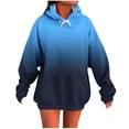 thumbnail image 1 of XPMWRP Women's Gradient Color Oversized Hoodies Drawstring Sweatshirt Long Sleeve Loose Fit Comfortable Pullover with Pockets Blue XXL, 1 of 5
