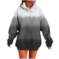 thumbnail image 1 of XPMWRP Women's Gradient Color Oversized Hoodies Drawstring Sweatshirt Long Sleeve Loose Fit Comfortable Pullover with Pockets Gray M, 1 of 5