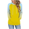 thumbnail image 1 of XPMWRP Women's Gradient Hoodies Sweatshirt Trendy Casual Long Sleeve Pullover Loose Fall Winter Tunic Tops with Pocket Yellow L, 1 of 6