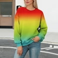 thumbnail image 1 of XPMWRP Women's Gradient Trendy Sweatshirt Casual Long Sleeve Crew Neck Pullover Loose Fall Winter Warm Sweatshirt Multicolor L, 1 of 4
