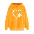 thumbnail image 1 of XPMWRP Women's Heart Graphic Print Hoodie Drawstring Sweatshirts Long Sleeve Oversized Pullover Casual Loose Fit Fall Winter Sweatshirts With Pocket Yellow XL, 1 of 5