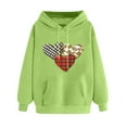 thumbnail image 1 of XPMWRP Women's Heart Graphic Print Hoodie Sweatshirts Long Sleeve Oversized Pullover Casual Loose Fit Fall Winter Sweatshirts Green L, 1 of 5