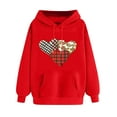thumbnail image 1 of XPMWRP Women's Heart Graphic Print Hoodie Sweatshirts Long Sleeve Oversized Pullover Casual Loose Fit Fall Winter Sweatshirts Red S, 1 of 5