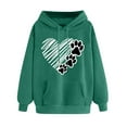 thumbnail image 1 of XPMWRP Women's Heart Graphic Print Hoodies Loose Drawstring Sweatshirt Casual Sweaters Funny Long Sleeve Winter Oversized Pullover Tops With Pocket Green XL, 1 of 5