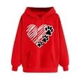 thumbnail image 1 of XPMWRP Women's Heart Graphic Print Hoodies Loose Drawstring Sweatshirt Casual Sweaters Funny Long Sleeve Winter Oversized Pullover Tops With Pocket Red XL, 1 of 5