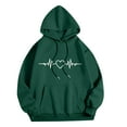 thumbnail image 1 of XPMWRP Women's Hearts Graphic Print Casual Hoodies Sweatshirt Fall Winter Warm Loose Crew Neck Long Sleeve Pullover Classic Everyday Clothes with Pockets Green L, 1 of 3