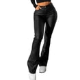 thumbnail image 1 of XPMWRP Women's High Waist Faux Leather Flare Pants Stretchy Bell Bottom Pants for Casual & Party Y2K Fashion Skinny Bootcut Trousers Black XL, 1 of 8