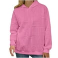 thumbnail image 1 of XPMWRP Women's Hoodies Letter Graphic Sweatshirt Drawstring Casual Long Sleeve Pullover Fashion Winter Warm Oversized Sweatshirt Pink XL, 1 of 9