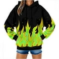 thumbnail image 1 of XPMWRP Women's Hoodies Pullover Fire Printed Hooded Sweatshirts Casaul Long Sleeve Drawstring Pullover Fashion Fall Winter Sweatshirt with Pocket Yellow M, 1 of 9