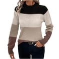 thumbnail image 1 of XPMWRP Women's Long Sleeve Crew Neck Color Block Winter Warm Sweaters Casual Loose Fashion Knitted Pullover Sweaters Jumper Tops Yellow XL, 1 of 6