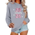 thumbnail image 1 of XPMWRP Women's Novelty Letter Printed Long Sleeve Sweatshirts Casual Crewneck Loose Fit Tunic Pullover Tops Oversized Shirt Gray XXL, 1 of 5