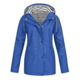 thumbnail image 1 of XPMWRP Women's Outdoor Waterproof Hooded Coats Solid Color Rain Jackets Zip Up Windbreaker Long Sleeve Coat with Pockets Blue S, 1 of 6