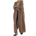 thumbnail image 1 of XPMWRP Women's Oversized Open Front Trench Coats Long Sleeve Loose Plus Size Solid Color Jackets Fall Winter Fashion Casual Clothes with Belt Yellow XXL, 1 of 6