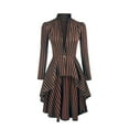 thumbnail image 1 of XPMWRP Women's Packable Steampunk Long Striped Jacket Renaissance Victorian Gothic Blazer Lightweight Outerwear Coat Brown L, 1 of 8