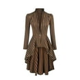 thumbnail image 1 of XPMWRP Women's Packable Steampunk Long Striped Jacket Renaissance Victorian Gothic Blazer Lightweight Outerwear Coat Brown XXL, 1 of 8