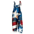 thumbnail image 1 of XPMWRP Women's Patriotic Jumpsuit Plus Size 4th of July Wide Leg Adjustable Strap Overalls American Flag Sleeveless Romper Blue L, 1 of 5