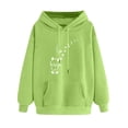 thumbnail image 1 of XPMWRP Women's Print Hoodie Drawstring Sweatshirts Long Sleeve Oversized Pullover Casual Loose Fit Fall Winter Sweatshirts Green S, 1 of 3