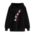 thumbnail image 1 of XPMWRP Women's Print Hoodies Drawstring Sweatshirt Long Sleeve Crewneck Cute Pullover Tops Fall Winter Casual Sweatshirt With Pocket Black M, 1 of 5
