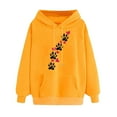 thumbnail image 1 of XPMWRP Women's Print Hoodies Drawstring Sweatshirt Long Sleeve Crewneck Cute Pullover Tops Fall Winter Casual Sweatshirt With Pocket Yellow L, 1 of 5