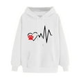 thumbnail image 1 of XPMWRP Women's Print Hoodies Drawstring Sweatshirt Loose Casual Sweaters Long Sleeve Fall Winter Oversized Pullover Tops White XXL, 1 of 4