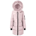 thumbnail image 1 of XPMWRP Women's Quilted Fleece Hooded Puffer Jacket Long Sleeve Solid Color Long Coat Winter Warm Thick Zipper Jacket with Pockets Red L, 1 of 7