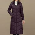 thumbnail image 1 of XPMWRP Women's Quilted Thicken Down Hooded Long Coat Straight Elegant Solid Color Jacket Winter Warm Long Sleeve Loose Parkas Jacket with Pockets Pink XXXL, 1 of 3