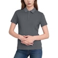 thumbnail image 1 of XPMWRP Women's Shirts Short Sleeve Quick Dry Collared Shirt Business Casual Work Tops Athletic Tennis Golf Clothes Dark Gray XXXL, 1 of 6