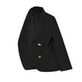 thumbnail image 1 of XPMWRP Women's Solid Color Blazers Business Jackets Casual Notch Lapel Long Sleeve Suit Coats Fall Winter Loose Trendy Clothes with Fake Pocket Black XL, 1 of 8