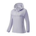 thumbnail image 1 of XPMWRP Women's Solid Color Hooded Coats Cooling Shirt Tops Full Zip Athletic Gym Detachable Cap Breathable Thin Jackets with Pockets Purple XXL, 1 of 2