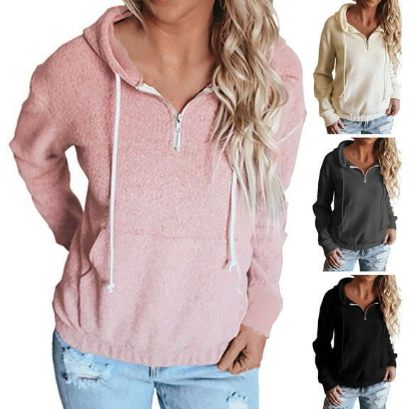 XPMWRP Women's Solid Color Hoodies Drawstring Sweatshirt Loose Casual Sweaters Funny Long Sleeve Winter Pullover with Pockets Gray XXL