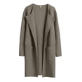 thumbnail image 1 of XPMWRP Women's Solid Color Lightweight Fleece Coats Long Sleeve Cardigans Casual Soft Open Front Wind Resistant Sweater Bronze XXL, 1 of 5