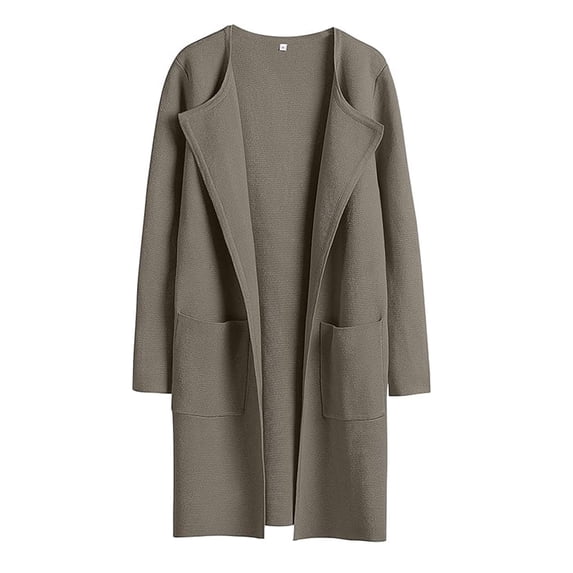 XPMWRP Women's Solid Color Lightweight Fleece Coats Long Sleeve Cardigans Casual Soft Open Front Wind Resistant Sweater Bronze XXL