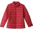 thumbnail image 1 of XPMWRP Women's Solid Color Lightweight Puffer Jacket Quilted Stand collar Full Zip Warm Winter Long Sleeve Coat with Pockets Red XL, 1 of 3